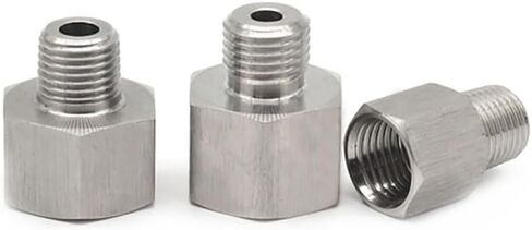 1/8 "1/4" 3/8 1/2 3/4 "أنثى إلى ذكر الموضوع 304 وصلة أنابيب الفولاذ المقاوم للصدأ موصل الضغط العالي (5") in Kuwait