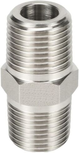 SS316 ذكر NPT BSPT R موضوع عرافة الحلمة 1/8 "1/4" 3/8 "1/2" 3/4 "1" موصل تركيب الأنابيب 3000psig 20MPa الفولاذ المقاوم للصدأ (NPT إلى NPT الموضوع، 0.5 بوصة × 0.25 بوصة) in Kuwait