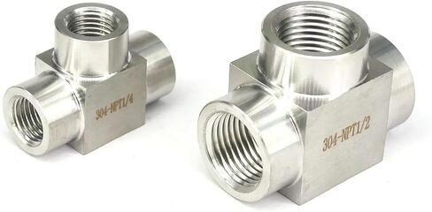 Pressure 4000 PSI M10 M14 M16 M18 M20 Metric Thread Female Tee 3 Way Pipe Fitting 304 Stainless Steel Water Gas Oil(M16x1.5) in Kuwait
