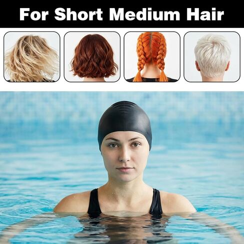 2 Pcs Silicone Swim Caps for Adults, High Elasticity Silicone Swimming Hats for Men & Women, Comfortable Non-Slip Design in Kuwait