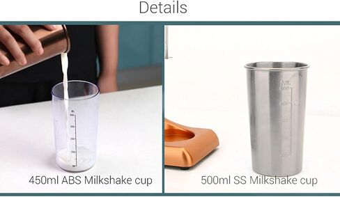 Milkshake Maker Machine 23000 RPM, Commercial Milkshake Mixer Stainless Steel, Electric Drink Mixer Blender for Shakes Smoothies Protein Shakes, Single Head Stand Mixer with 500ml Cup in Kuwait