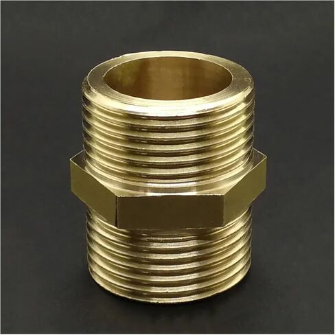 Brass Pipe Hex Nipple Fitting Quick Coupler Adapter 1/2 3/4 1 2 BSPP Male To Male Thread Equal Reducer Water Oil Gas Connector(DN25-DN40) in Kuwait