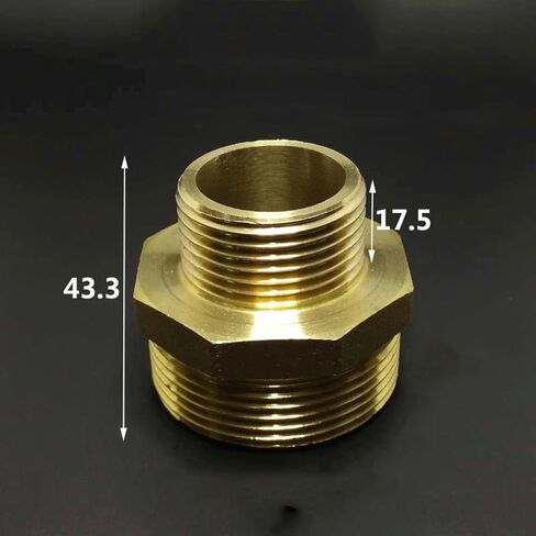 Brass Pipe Hex Nipple Fitting Quick Coupler Adapter 1/2 3/4 1 2 BSPP Male To Male Thread Equal Reducer Water Oil Gas Connector(DN25-DN40) in Kuwait