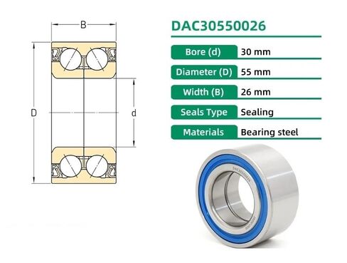 1 قطعة DAC30550026 30BWD08 عجلة تحمل محور محامل 30x55x26 مللي متر الكرة الاتصال الزاوي in Kuwait