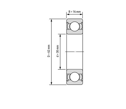 6206ZZ تحمل 30*62*16 ملم ABEC-3 (1 قطعة) للأدوات الكهربائية الصناعية الأخدود العميق 6206 Z ZZ الكرات 6206Z in Kuwait