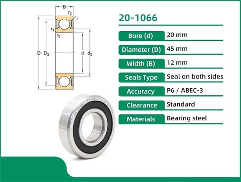 1 قطعة 20-1066 20x45x12 20BCS26NSE 91052-MBW-E11 ABEC-3 محمية كرات تروس الحمل العميقة صف واحد in Kuwait