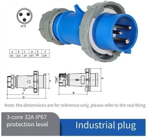 1 قطعة 32A 3-Pin + PE IP67 قابس صناعي مقاوم للماء MN3302 - موصل كهربائي للاستخدام الخارجي in Kuwait