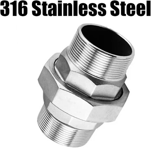 3/4 "BSPP أنثى الموضوع 304 316 الفولاذ المقاوم للصدأ الاتحاد وصلة أنابيب موصل مقرنة (316SS ذكر) in Kuwait