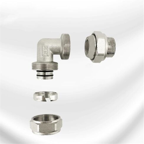 Brass Nickelage DN15 DN20 Male BSPP Thread Union Joint Elbow Pex Pipe 1216/1620 Fitting Aluminum Pipe Fittings(Bronze Yellow) in Kuwait