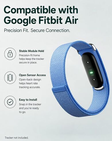 عبوتان من الأربطة الرياضية المصنوعة من النايلون المتوافقة مع Google Fitbit Air Band | أساور معصم بديلة ناعمة قابلة للتنفس وقابلة للتعديل من أجل جهاز تتبع الهواء Fitbit in Kuwait