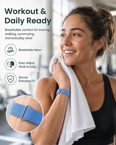 عبوتان من الأربطة الرياضية المصنوعة من النايلون المتوافقة مع Google Fitbit Air Band | أساور معصم بديلة ناعمة قابلة للتنفس وقابلة للتعديل من أجل جهاز تتبع الهواء Fitbit in Kuwait