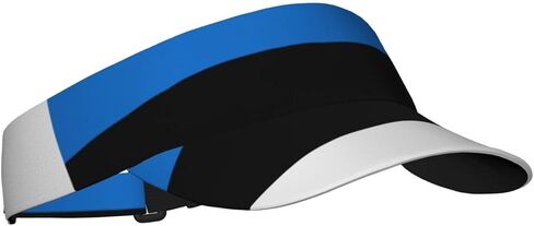 Flag of Estonia Print Foldable Sun Visor Hat Lightweight Adjustable Sun Visor Hat Outdoor Sports Cap for Adults Black in Kuwait