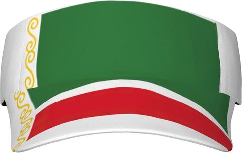 Flag of The Chechen Republic Print Foldable Sun Visor Hat Lightweight Adjustable Sun Visor Hat Outdoor Sports Cap for Adults Black in Kuwait