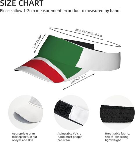 Flag of The Chechen Republic Print Foldable Sun Visor Hat Lightweight Adjustable Sun Visor Hat Outdoor Sports Cap for Adults Black in Kuwait