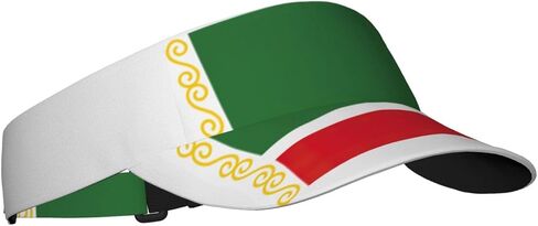 Flag of The Chechen Republic Print Foldable Sun Visor Hat Lightweight Adjustable Sun Visor Hat Outdoor Sports Cap for Adults Black in Kuwait