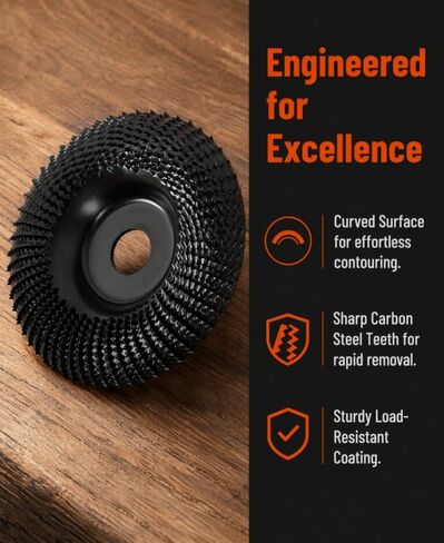 Wood Carving Disc 4 1/2 Inch,Wood Shaping Grinding Wheel,Angle Grinding Wheel Disc with 7/8" to 5/8" Arbor for Wood Carving, Shaping, Working,Tree Stump Remover（4.5 Inch） in Kuwait