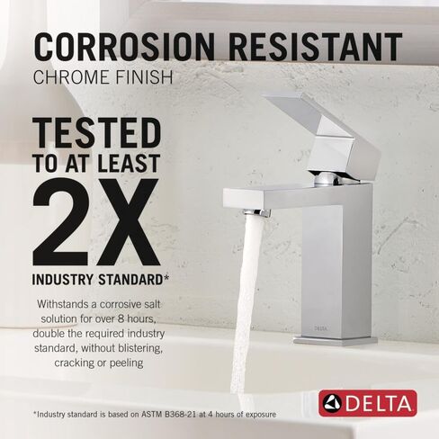 Delta Modern Chrome Bathroom Faucet 1 Hole, Single Hole Bathroom Sink Faucet for Vanity, Metal Push-Pop Drain Assembly, Chrome 567LF-GPM-PP in Kuwait