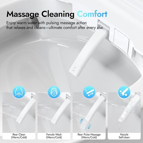Smart Compact Toilet for Small Bathroom, 23" Depth Toilet with Auto Open/Close Lid & Foot Sensor Flush, Heated Seat, Warm Water Wash & Dryer, Tankless One Piece Toilet with 1.28GPF in Kuwait