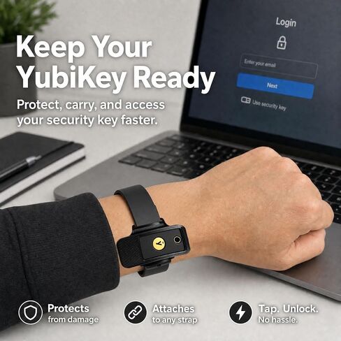 2 Pack Watchband Holder Compatible with YubiKey 5/5C NFC, Case Cover for Yubico Security Key, Black Yubi Key Flexible Cover in Kuwait