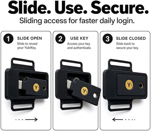 2 Pack Watchband Holder Compatible with YubiKey 5/5C NFC, Case Cover for Yubico Security Key, Black Yubi Key Flexible Cover in Kuwait