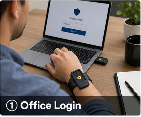 2 Pack Watchband Holder Compatible with YubiKey 5/5C NFC, Case Cover for Yubico Security Key, Black Yubi Key Flexible Cover in Kuwait