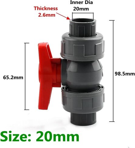 1 Pcs 20/25/32/40/5063/75/90/110 Mm PVC Pipe Union Valves Fittings Ball Valves Garden Irrigation Water Pipe Connector(ID 20 mm) in Kuwait