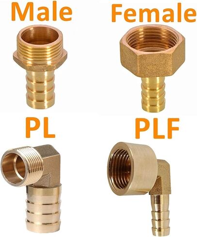 PC PCF PL PLF connector 19mm hose connector hose tail thread 1/8 1/4 3/8 1/2 Brass Pipe Fitting(PLF,19MM BARB_1/4") in Kuwait