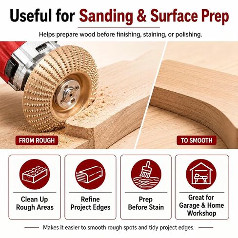 Tungsten Carbide Cutting Wheel, 2026 Upgraded Angle Grinder Polishing Pad, Heavy-Duty Wood Carving Disc Set, ungsten Carbide Grinding Wheel Wood Carving for 4" & 4-1/2" Grinders (3*Flat Surface-A) in Kuwait