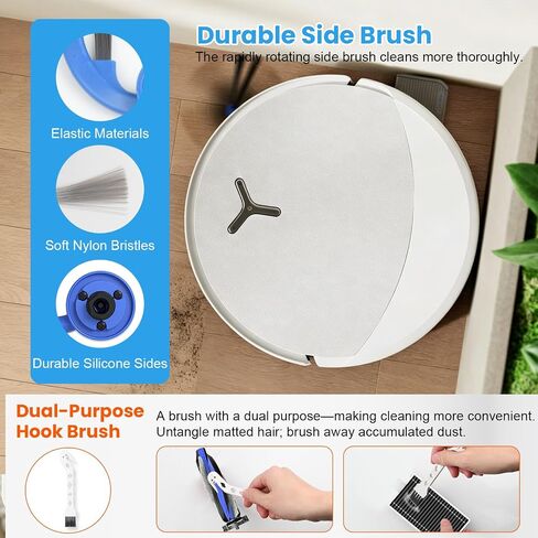 19 قطعة بديلة لـ ECOVACS DEEBOT T90 PRO OMNI & X9S Po Omni، طقم ملحقات المكنسة الكهربائية مع ممسحتين دوارتين، 1 فرشاة رئيسية، 16 كيس غبار، 4 مرشح HEPA، 4 فرشاة جانبية، أداة تنظيف ومفك براغي in Kuwait