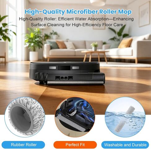 19 قطعة بديلة لـ ECOVACS DEEBOT T90 PRO OMNI & X9S Po Omni، طقم ملحقات المكنسة الكهربائية مع ممسحتين دوارتين، 1 فرشاة رئيسية، 16 كيس غبار، 4 مرشح HEPA، 4 فرشاة جانبية، أداة تنظيف ومفك براغي in Kuwait