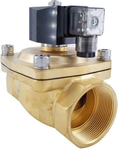 2 Way Pneumatic Brass inch Water Solenoid Valve Zero Pressure Start AC220V Orifice 50mm Normal Close PU-50 with Plug Type(AC24V) in Kuwait