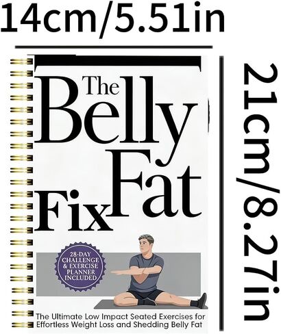 30-Day Abdominal Weight Loss Journal – White Cover, Spiral-Bound Fitness Planner with Meal Tracking, Yoga Pose Log & Progress Tracker in Kuwait