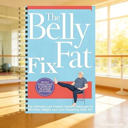 28-Day Seated Exercise & Weight Loss Planner, Low-Impact Workout Journal for Belly Fat Reduction, Spiral Bound Fitness Tracker with Meal Logs for Seniors, Beginners and Women in Kuwait