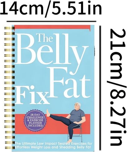 28-Day Seated Exercise & Weight Loss Planner, Low-Impact Workout Journal for Belly Fat Reduction, Spiral Bound Fitness Tracker with Meal Logs for Seniors, Beginners and Women in Kuwait