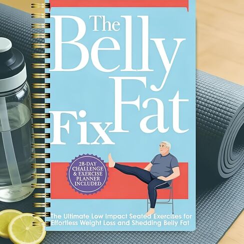 28-Day Seated Exercise & Weight Loss Planner, Low-Impact Workout Journal for Belly Fat Reduction, Spiral Bound Fitness Tracker with Meal Logs for Seniors, Beginners and Women in Kuwait