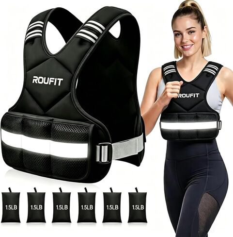 Weighted Vest for Women/Men Adjustable (4-10lb / 6-15lb) Weight Vest for Walking & Running,Weights for Workout Exercise Fitness Gym, Odor-Free Neoprene & Wide Padded Comfort Shoulder Straps & Phone Pocket in Kuwait