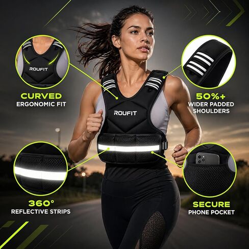 Weighted Vest for Women/Men Adjustable (4-10lb / 6-15lb) Weight Vest for Walking & Running,Weights for Workout Exercise Fitness Gym, Odor-Free Neoprene & Wide Padded Comfort Shoulder Straps & Phone Pocket in Kuwait