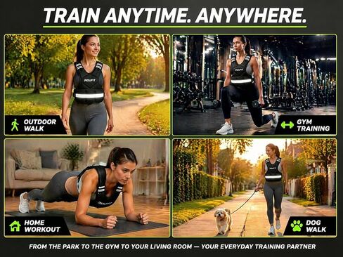 Weighted Vest for Women/Men Adjustable (4-10lb / 6-15lb) Weight Vest for Walking & Running,Weights for Workout Exercise Fitness Gym, Odor-Free Neoprene & Wide Padded Comfort Shoulder Straps & Phone Pocket in Kuwait