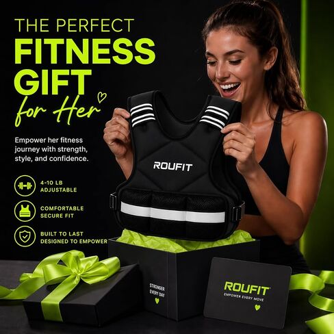Weighted Vest for Women/Men Adjustable (4-10lb / 6-15lb) Weight Vest for Walking & Running,Weights for Workout Exercise Fitness Gym, Odor-Free Neoprene & Wide Padded Comfort Shoulder Straps & Phone Pocket in Kuwait