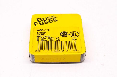 Bussmann AGC-12 AGC Series Fuse, Fast Acting, 12 Amp, 32V, Glass Tube, 1/4" x 1-1/4" (Pack of 5) in Kuwait