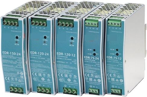 1 قطعة EDR-75 السكك الحديدية الصناعية تحويل التيار الكهربائي EDR-120-12 75 واط 120 واط 240 واط 12 فولت 24 فولت 48 فولت التيار المتناوب مصدر الإضاءة الناتج واحد (Edr-75,24 فولت) in Kuwait
