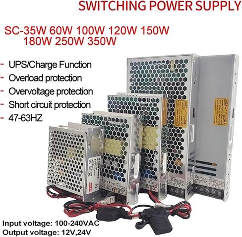 1pcs 35W 60W 100W 120W 150W 180W 250W 350W Battery Charger Switching Power Supply 110/220V AC/DC 12V 24V(24v-350w) in Kuwait
