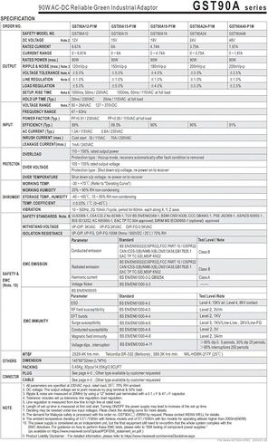 GST90A12-P1M12v 15v 19v 24v 48v AC-DC Switching Power Supply(GST90A15-P1M) in Kuwait