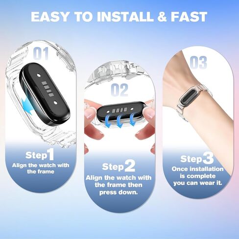 أربطة شفافة شفافة متوافقة مع Google Fitbit Air مع حافظة ممتصة للصدمات، سوار معصم رياضي من مادة TPU مسامي للهلام، حزام بديل لـ Fitbit Air للرجال والنساء in Kuwait