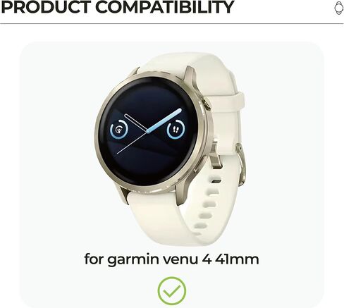 عبوتان من حافظة حماية الشاشة لجهاز Garmin venu 4، غطاء كامل مقاس 41 مم مع زجاج مقسى مدمج 9H، غلاف صلب من البولي كربونات (أسود/شفاف) - 2 سدادات غبار من السيليكون in Kuwait