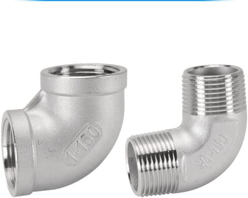 304 كوع من الفولاذ المقاوم للصدأ DN15 1/8" 1/4" 3/8" 1/2" 3/4" 1" 2" BSPT ذكر أنثى للأنابيب والصمامات تجهيزات أنابيب المياه (M-M، 2") in Kuwait