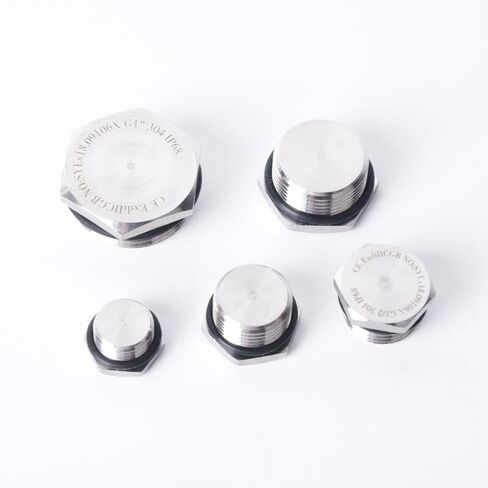 1pc 1/4" 3/8" 1/2" 3/4" 1" NPT Metric Male Thread 304 Stainless Steel Sealing Ring Hex Head End Cap Screw Pipe Fitting(BSPP1I4) in Kuwait