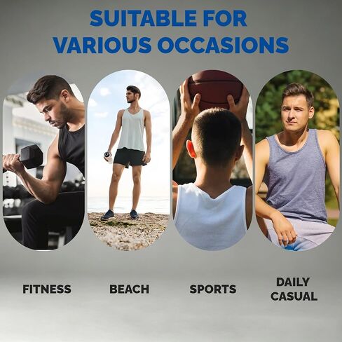 Custom Personalized Men's Sleeveless Tank Top – Print Your Photo Logo & Text, Sleeveless Tshirt for Gym, Running, Beach White in Kuwait