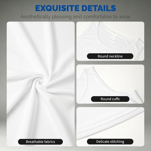 Custom Personalized Men's Sleeveless Tank Top – Print Your Photo Logo & Text, Sleeveless Tshirt for Gym, Running, Beach White in Kuwait