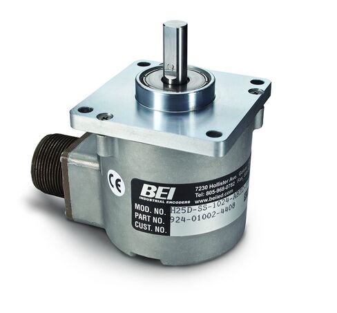 BEI Sensors 01002-8500 H25 Rotary Incremental Encoder, XH25D-SS-1024-ABZC-28V/V-SM18, Heavy Duty 2.5" Diameter Square Flange Mount, 1.25" Diameter Pilot and 3/8" Diameter Shaft,2000 ppr, 2.5" in Kuwait